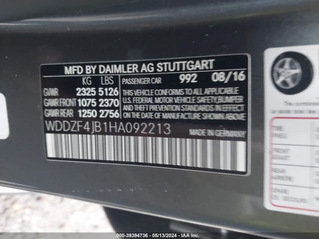 WDDZF4JB1HA092213 Mercedes-Benz E 300