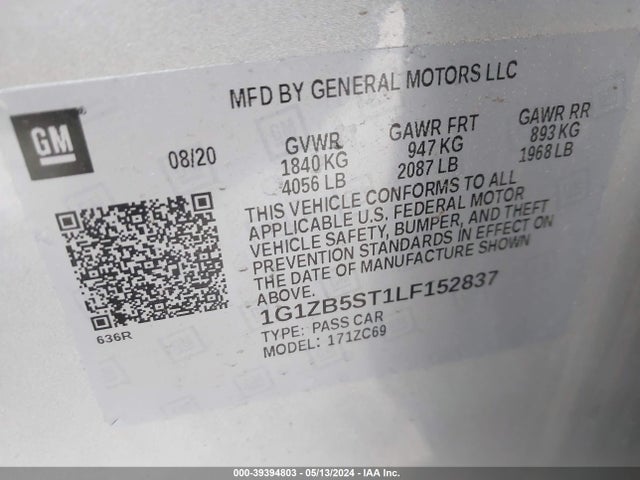 Chevrolet Malibu Fwd Ls 2020 1G1ZB5ST1LF152837 Image 9