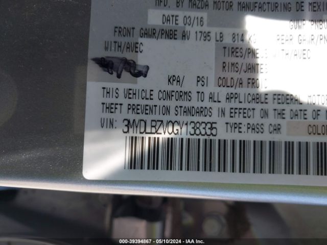 3MYDLBZV0GY138335 Scion IA