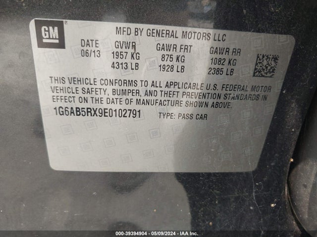 1G6AB5RX9E0102791 Cadillac ATS LUXURY