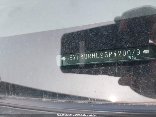 Toyota COROLLA LE 2016 5YFBURHE9GP420079 Image 9