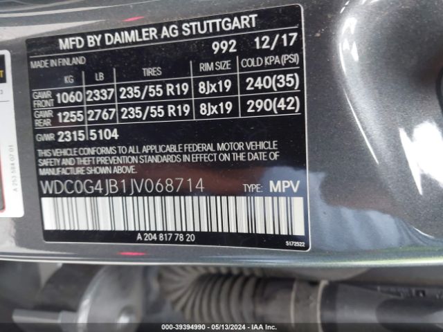 WDC0G4JB1JV068714 Mercedes-Benz GLC 300