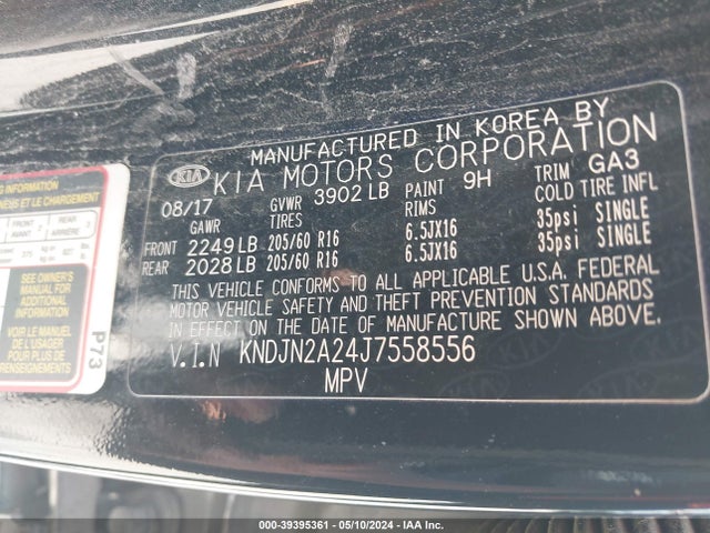 KIA Soul 2018 KNDJN2A24J7558556 Image 9