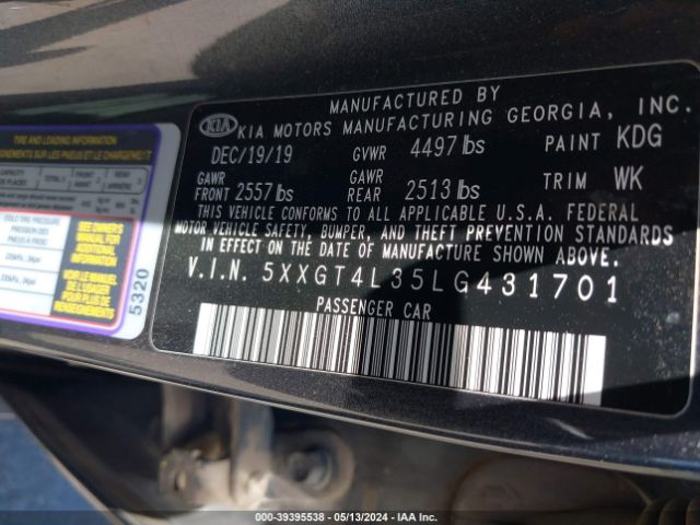5XXGT4L35LG431701 KIA Optima Se