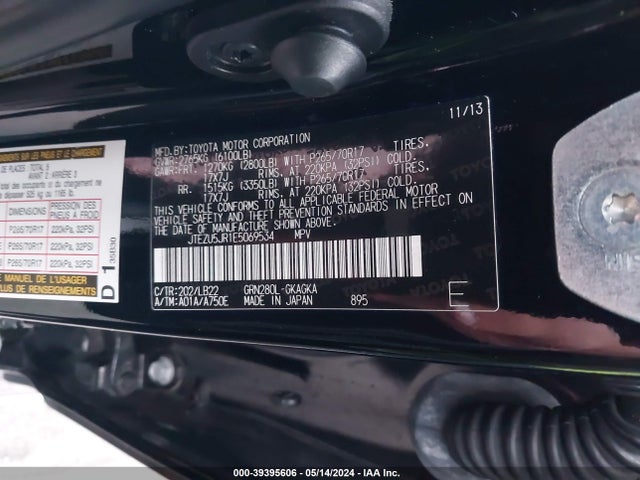 Toyota 4runner Sr5 Premium 2014 JTEZU5JR1E5069534 Image 9