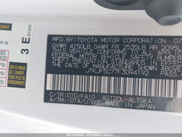 JTKJF5C77F3094192 Scion TC