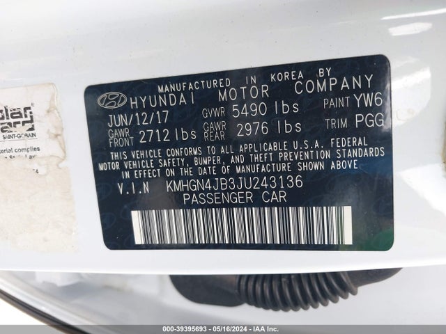 KMHGN4JB3JU243136 Genesis G80 3.3t Sport