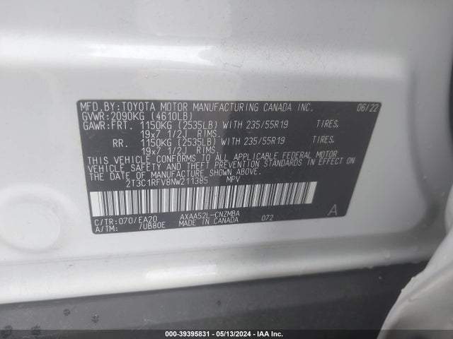 Toyota Rav4 Xle Premium 2022 2T3C1RFV8NW211385 Image 9