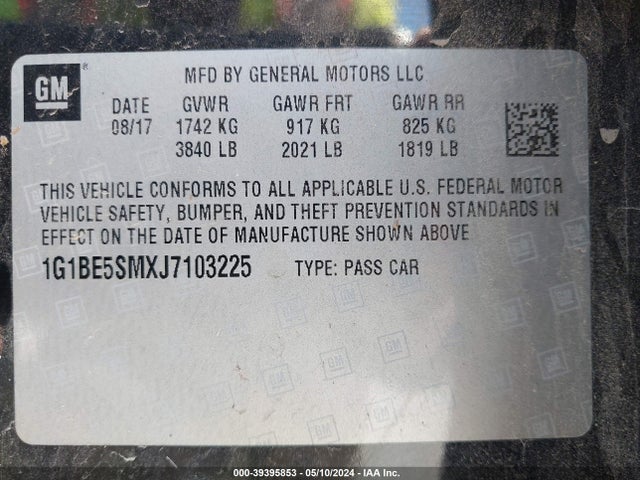 Chevrolet Cruze Lt Auto 2018 1G1BE5SMXJ7103225 Image 9