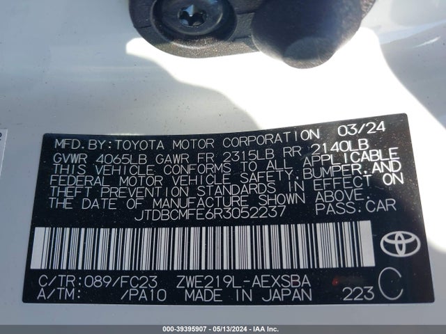 Toyota Corolla Hybrid Se 2024 JTDBCMFE6R3052237 Image 9