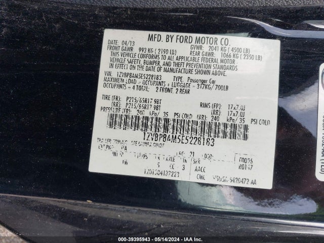 Ford Mustang V6 2014 1ZVBP8AM5E5228183 Image 9