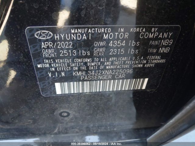 KMHL34J2XNA225096 Hyundai Sonata Limited