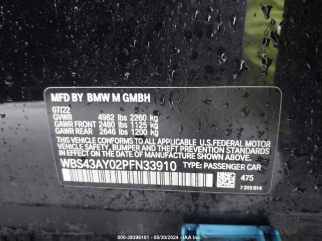 WBS43AY02PFN33910 BMW M3 Competition Xdrive