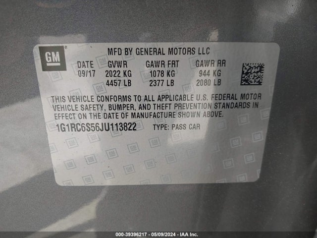 Chevrolet VOLT LT 2018 1G1RC6S56JU113822 Image 9