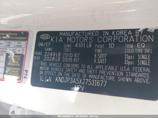KIA SOUL + 2018 KNDJP3A5XJ7531677 Image 9