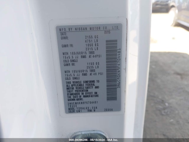 Nissan NV200 SV 2015 3N6CM0KN9FK704481 Image 9