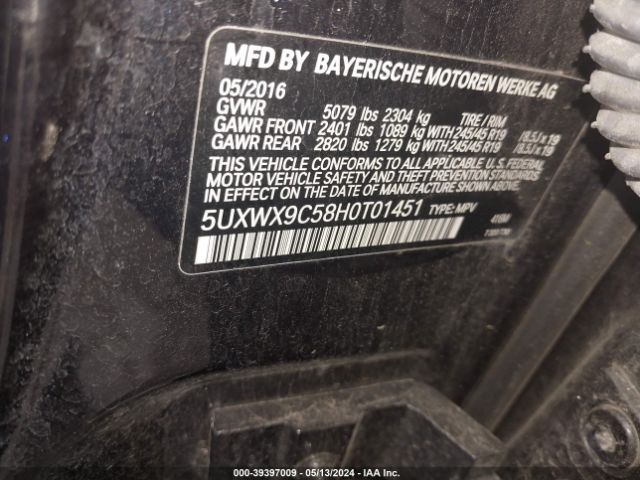 5UXWX9C58H0T01451 BMW X3 Xdrive28i