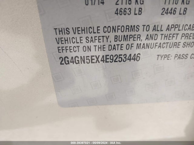 Buick Regal Turbo/e-assist Premium I 2014 2G4GN5EX4E9253446 Image 9