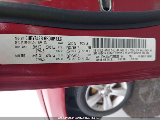 Jeep Compass Sport 2014 1C4NJCBA7ED536132 Image 9