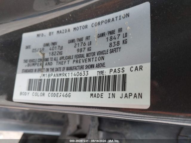 JM1BPANM9K1140633 Mazda Mazda3 Premium Package