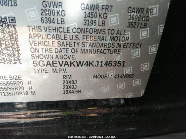 5GAEVAKW4KJ146351 Buick Enclave Awd Essence