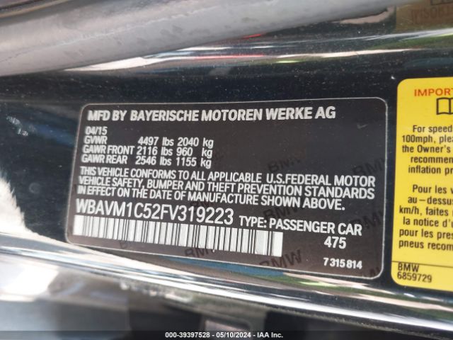 WBAVM1C52FV319223 BMW X1 Sdrive28i