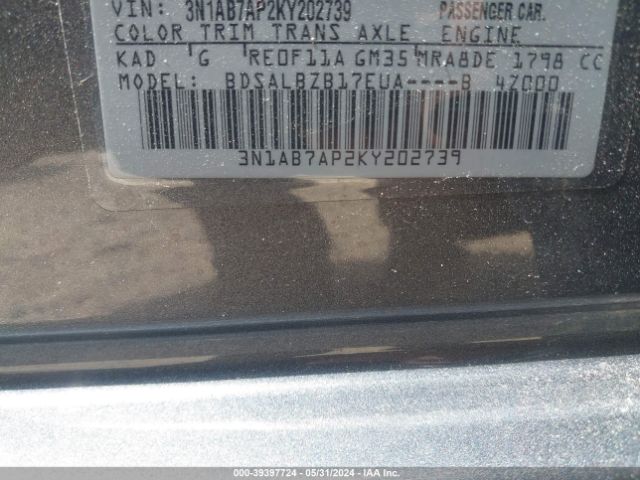 3N1AB7AP2KY202739 Nissan SENTRA S