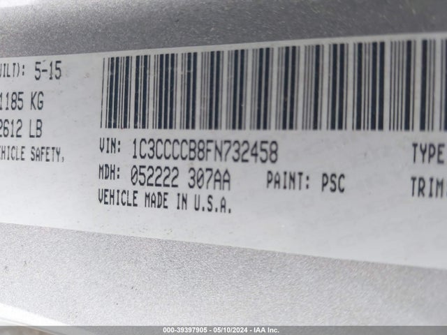 1C3CCCCB8FN732458 Chrysler 200 C