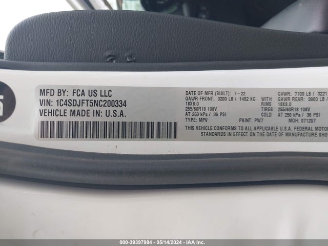 Dodge Durango Pursuit Awd 2022 1C4SDJFT5NC200334 Image 9