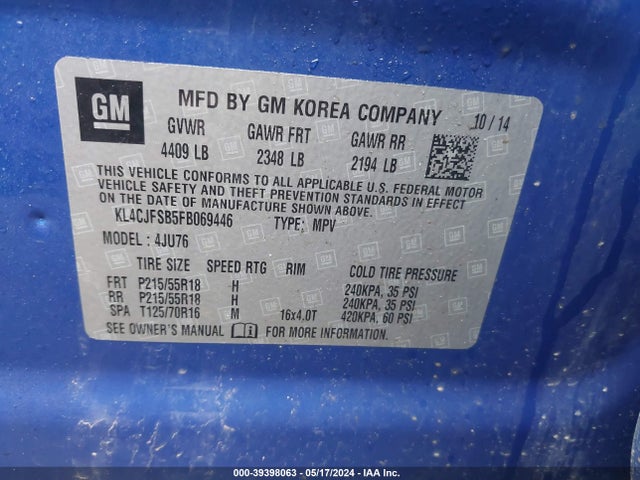 KL4CJFSB5FB069446 Buick Encore Convenience