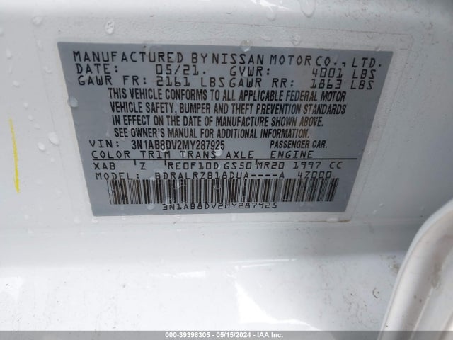 Nissan Sentra Sr Xtronic Cvt 2021 3N1AB8DV2MY287925 Image 9
