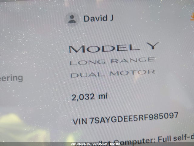 2024 TESLA MODEL Y 7SAYGDEE5RF985097 Photo 6