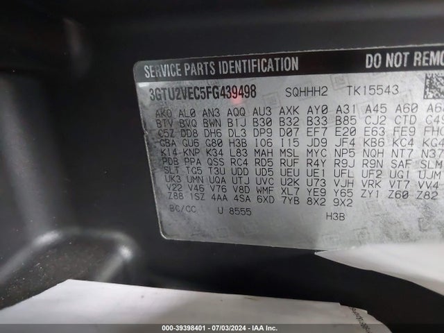 GMC Sierra 1500 Slt 2015 3GTU2VEC5FG439498 Image 9