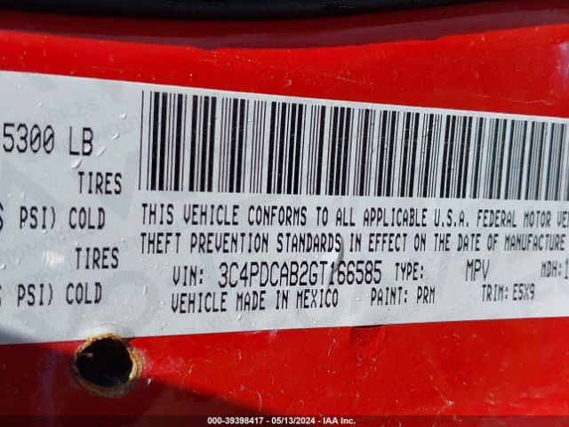 3C4PDCAB2GT166585 Dodge JOURNEY SE
