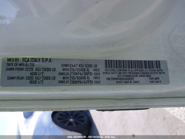 ZFBHRFAB5L6S01537 RAM Promaster City Tradesman