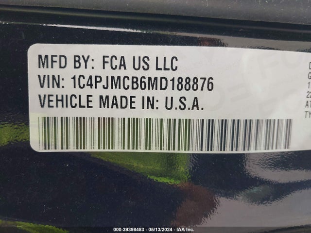 1C4PJMCB6MD188876 Jeep Cherokee Latitude 4x4