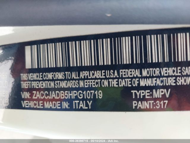 ZACCJADB5HPG10719 Jeep Renegade Limited Fwd