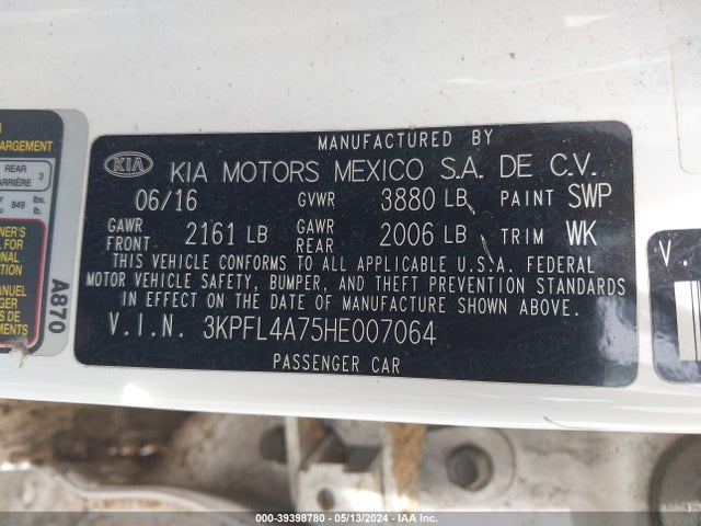 KIA FORTE LX 2017 3KPFL4A75HE007064 Image 9