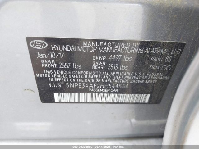 5NPE34AF2HH544554 Hyundai Sonata Sport