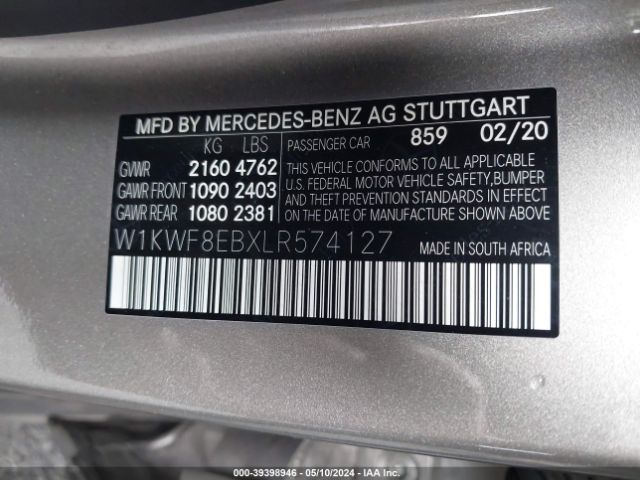 W1KWF8EBXLR574127 Mercedes-Benz C 300 4matic