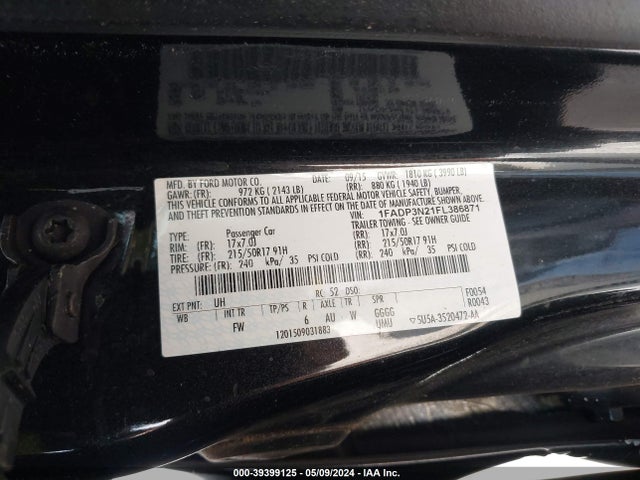 Ford Focus Titanium 2015 1FADP3N21FL386871 Image 9