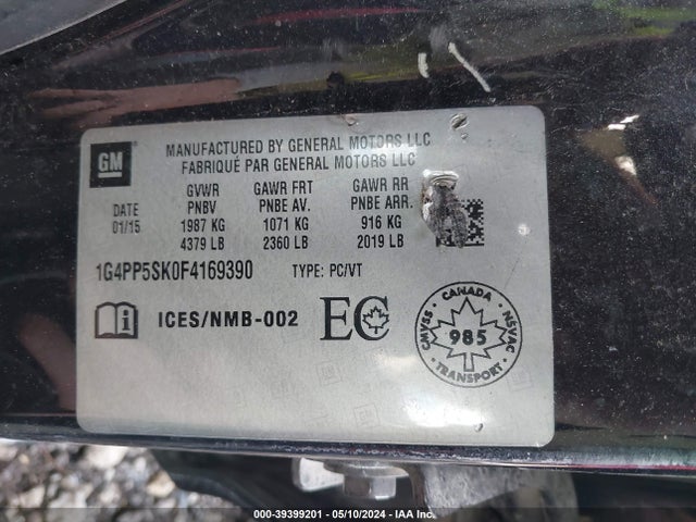 1G4PP5SK0F4169390 Buick Verano