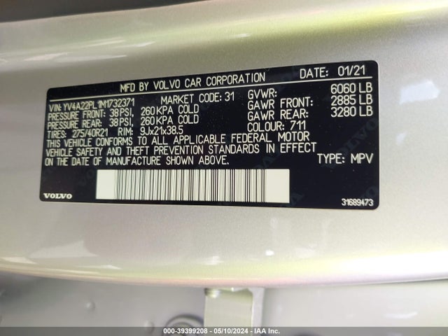YV4A22PL1M1732371 Volvo Xc90 T6 Inscription 7 Passenger