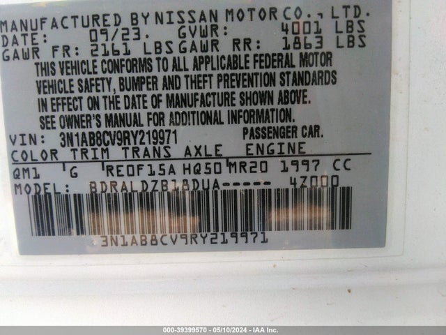 Nissan Sentra Sv Xtronic Cvt 2024 3N1AB8CV9RY219971 Image 9