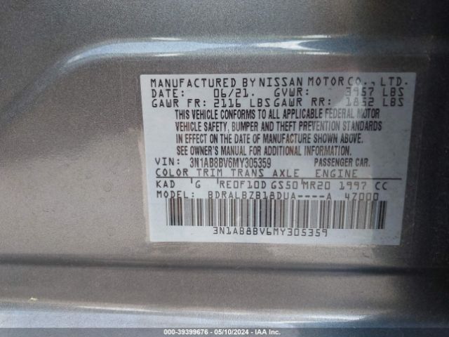 3N1AB8BV6MY305359 Nissan Sentra S Xtronic Cvt