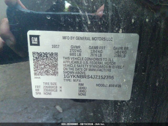 1GYKNBRS4JZ152705 Cadillac Xt5 Standard