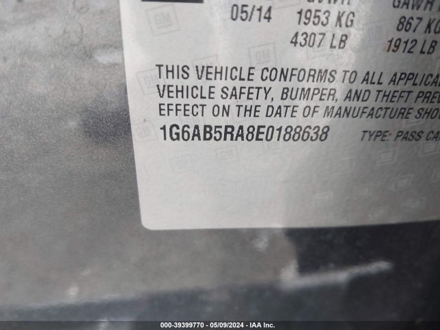 1G6AB5RA8E0188638 Cadillac ATS LUXURY