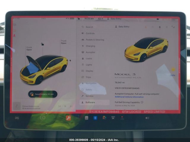 5YJ3E1EA1MF094645 Tesla Model 3 Standard Range Plus Rear-wheel Drive