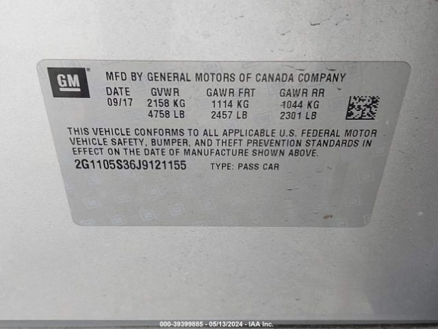 2G1105S36J9121155 Chevrolet IMPALA 1LT