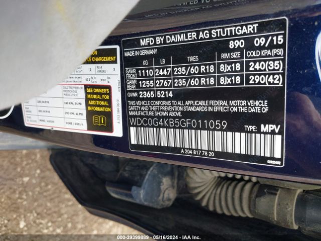 WDC0G4KB5GF011059 Mercedes-Benz Glc 300 4matic